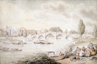 Richmond Bridge, London, c1780-c1820 af Thomas Rowlandson