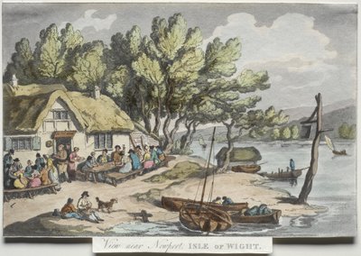 Rowlandsons »Sketches from Nature«:  Udsigt nær Newport, Isle of Wight af Thomas Rowlandson