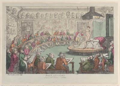 Royal Academy, Somerset House, London, 1801-11., 1801-11. af Thomas Rowlandson