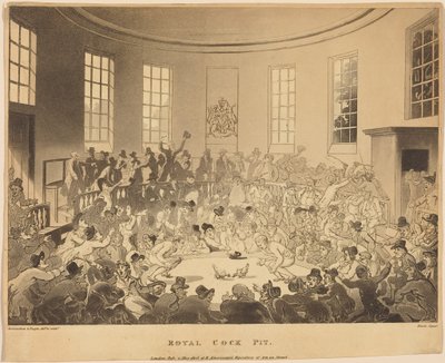 Den kongelige hanekampsarena af Thomas Rowlandson