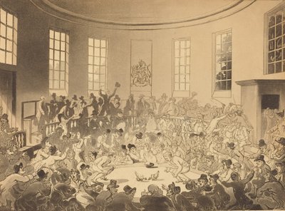 Royal Cock Pit, udgivet 1808. af Thomas Rowlandson