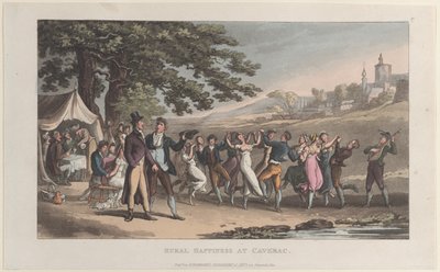 Rural Happiness at Caverac, fra Journal of Sentimental Travels in the Southern Provinces..., 1821. af Thomas Rowlandson
