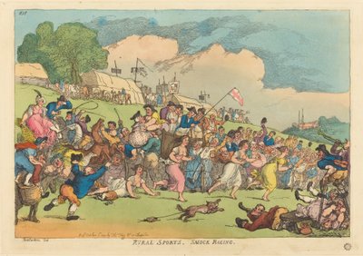 Sport på landet. Smock Racing af Thomas Rowlandson