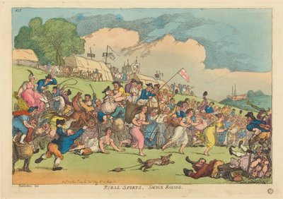 Landdistriktssport. Smock-løb af Thomas Rowlandson