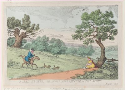 Landdistriktssport, eller en gammel muldvarpefanger i fuld duft, [1811], genoptryk., [1811], genoptryk. af Thomas Rowlandson