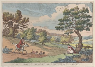 Landdistriktssport eller en gammel muldvarpefanger i fuld duft, 31. august 1811., 31. august 1811. af Thomas Rowlandson