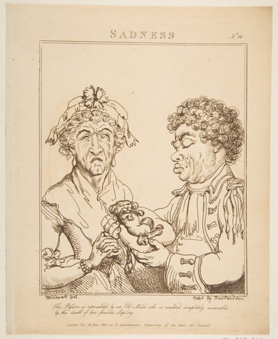 Sadness Le Brun Travested, eller Caricatures of the Passions, 21. januar 1800. af Thomas Rowlandson