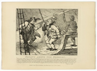 Sejlads blandt Hebriderne, fra Boswells Tour of the Hebrides af Thomas Rowlandson
