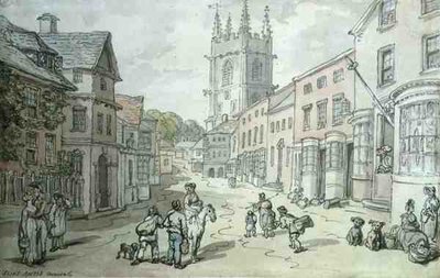 Saint Austell, Cornwall (pen og akvarel på papir) af Thomas Rowlandson