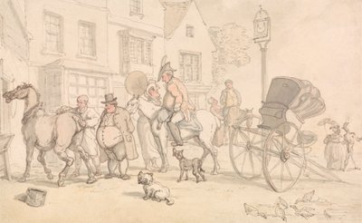 Scene uden for Half-Moon Inn af Thomas Rowlandson