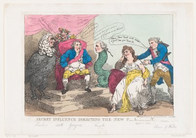 Hemmelig indflydelse under ledelse af det nye P-l-t [parlamentet], 18. maj 1784., 18. maj 1784. af Thomas Rowlandson