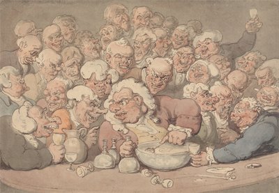 Servering af punch af Thomas Rowlandson