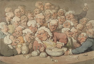 Serving Punch, ca. 1815-20 (pen & blæk og akvarel over blyant på papir) af Thomas Rowlandson