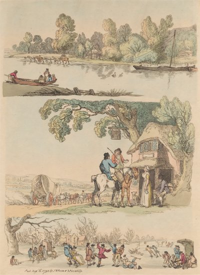 Sæt på seksten: Omrids af figurer og landskaber af Thomas Rowlandson