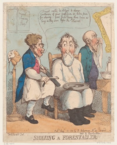 Barbering af en skovfoged, 15. august 1800., 15. august 1800. af Thomas Rowlandson