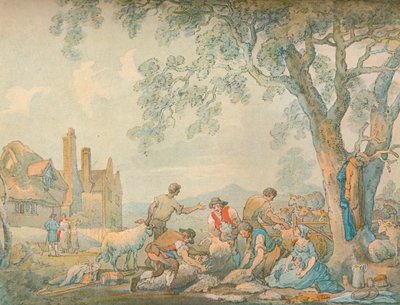 Fåreklipping, c1776-1827, 1906 af Thomas Rowlandson