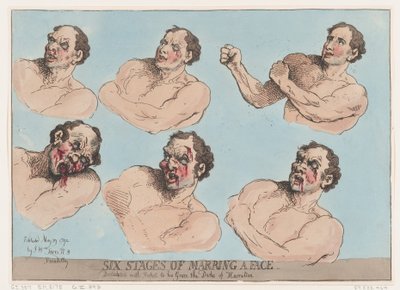 Seks stadier af skænderi et ansigt, 29. maj 1792., 29. maj 1792. af Thomas Rowlandson