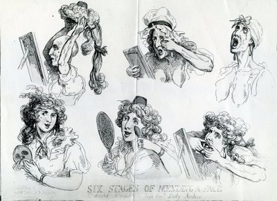 Seks stadier af at reparere et ansigt af Thomas Rowlandson