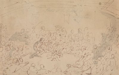 Skitseret ved cockpittet, Nottingham af Thomas Rowlandson