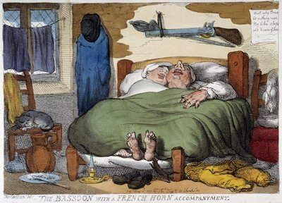 Sovende par snorker - karikatur af Rowlandson af Thomas Rowlandson