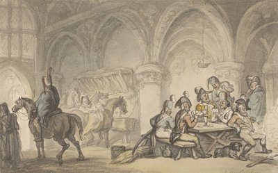 Soldater, der fester på en kro af Thomas Rowlandson