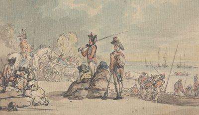 Soldater går om bord af Thomas Rowlandson