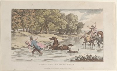 Sophia reddet fra vandet, fra The Vicar of Wakefield, 1. maj 1817., 1. maj 1817. af Thomas Rowlandson