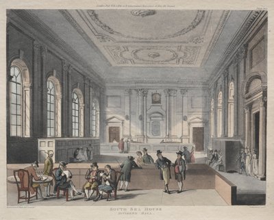 South Sea House, Dividend Hall, 1810. af Thomas Rowlandson