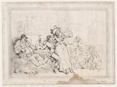 Sportsmandens Sal, eller Rævejægerne slapper af af Thomas Rowlandson