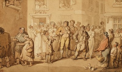 Gademusikanter, 1823 af Thomas Rowlandson