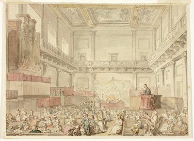 Studie for Royal Chapel, Whitehall, fra Microcosm of London af Thomas Rowlandson