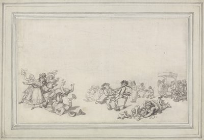 Undersøgelse af skatere: Skating on the Serpentine af Thomas Rowlandson