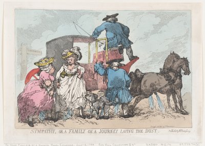 Sympathy, or A Family On A Journey Laying The Dust, 12. juli 1784., 12. juli 1784. af Thomas Rowlandson