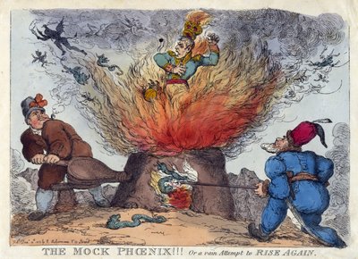 DEN HÅNTE FØNIX! Eller et forgæves forsøg på at REJSE IGEN af Thomas Rowlandson
