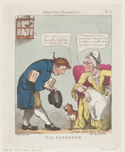 Skatteopkræver, 30. august 1799., 30. august 1799. af Thomas Rowlandson
