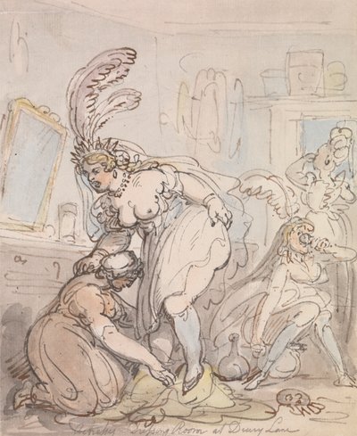 Skuespillerindernes omklædningsrum på Drury Lane af Thomas Rowlandson