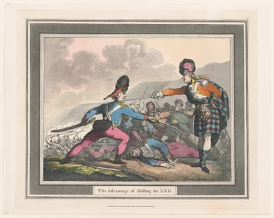 Fordelen ved at flytte benet, september 1798., september 1798. af Thomas Rowlandson
