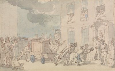 Brandbilens ankomst af Thomas Rowlandson