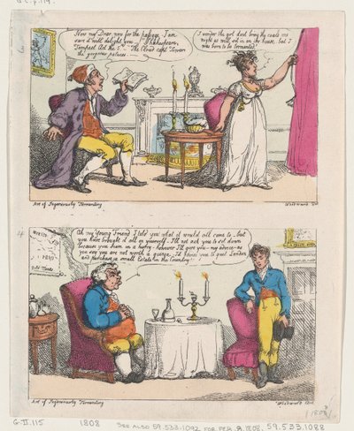 Kunsten at genialt plage, 1808., 1808. af Thomas Rowlandson
