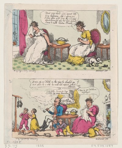 Kunsten at genialt plage, 1808., 1808. af Thomas Rowlandson