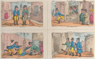 Fogedens jagt: Ved skyld, den anden flugt, dobbelt og hug, og beslaglæggelsen, 1809., 1809. af Thomas Rowlandson