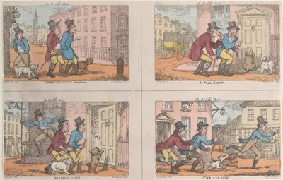 Fogedens jagt: Gå ud om morgenen, i fuld duft, bryde dækningen og forfølgelsen..., 1809. af Thomas Rowlandson