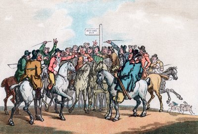 The Betting Post, Humors of Fox Hunting, 1799. af Thomas Rowlandson