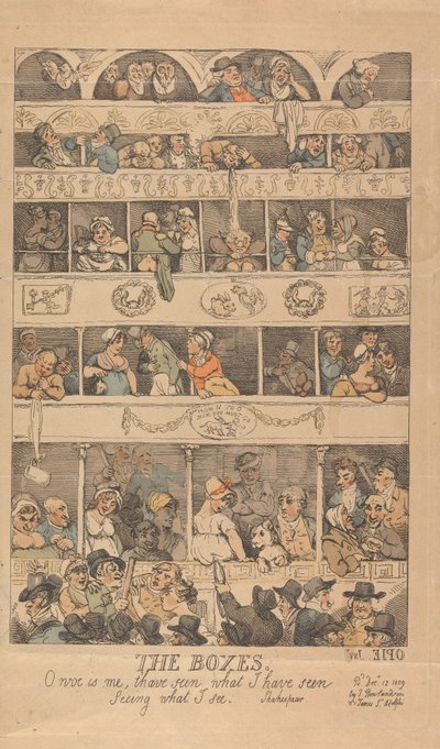 »The Boxes«: Åh, hvor er jeg ulykkelig, at jeg har set, hvad jeg har set, og ser, hvad jeg ser. af Thomas Rowlandson