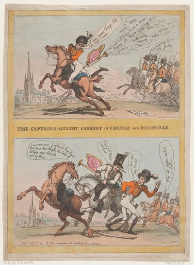 Kaptajnernes kontostrøm for charge og decharge, 3. februar 1807., 3. februar 1807. af Thomas Rowlandson