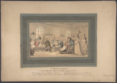 Baths bekvemmeligheder: En offentlig morgenmad af Thomas Rowlandson