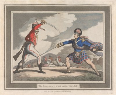 Konsekvensen af ikke at flytte benet af Thomas Rowlandson