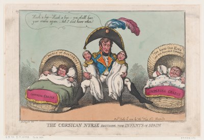 Den korsikanske sygeplejerske beroliger Spaniens spædbørn, 12. juli 1808., 12. juli 1808. af Thomas Rowlandson