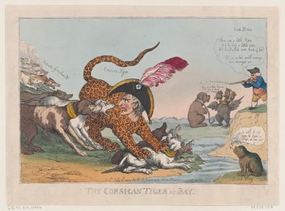 Den korsikanske tiger ved bugten!, 8. juli 1808., 8. juli 1808. af Thomas Rowlandson