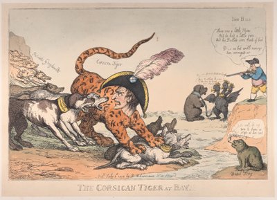Den korsikanske tiger ved bugten!, 8. juli 1808., 8. juli 1808. af Thomas Rowlandson